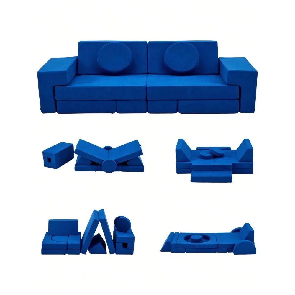 

14PCS, Modular Play Couch, Multifunctional Foam Sofa,Climbing Relaxation, Sectional Convertible Sofa Imaginative Furniture Plae
