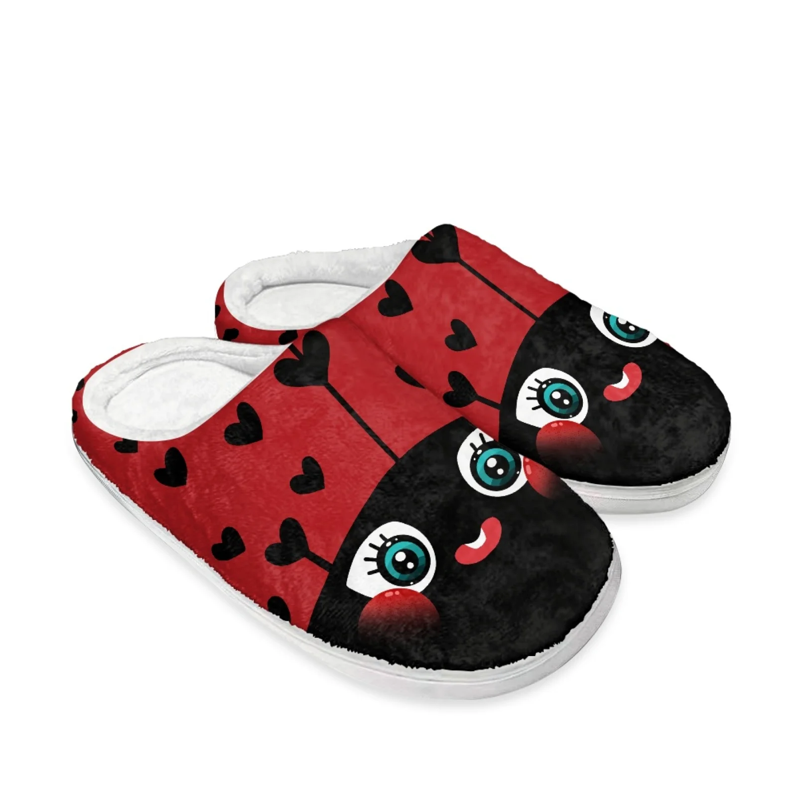 PENSTROLL Cute Ladybug Cold Feet Relief House Shoes Women Plush Slippers for Bedroom Wfh Cozy Essentials Slippers