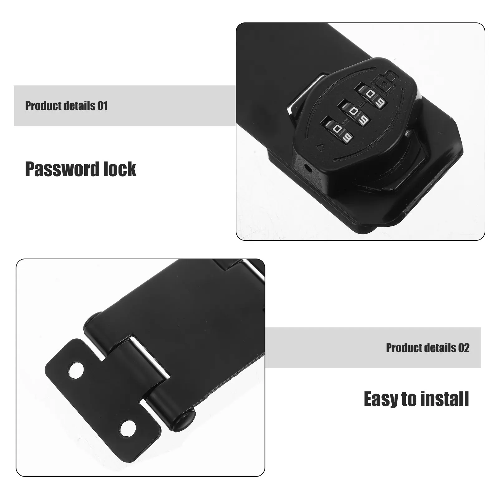 1Set Versatile Password Cabinet Lock Metal Drawer Lock Double Hinge Design for Flat Right Angle Surfaces Kitchen Storage Locker
