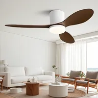 New living room fan light with three blades and dimming function controlled by APP low-noise Nordic home ceiling fan light