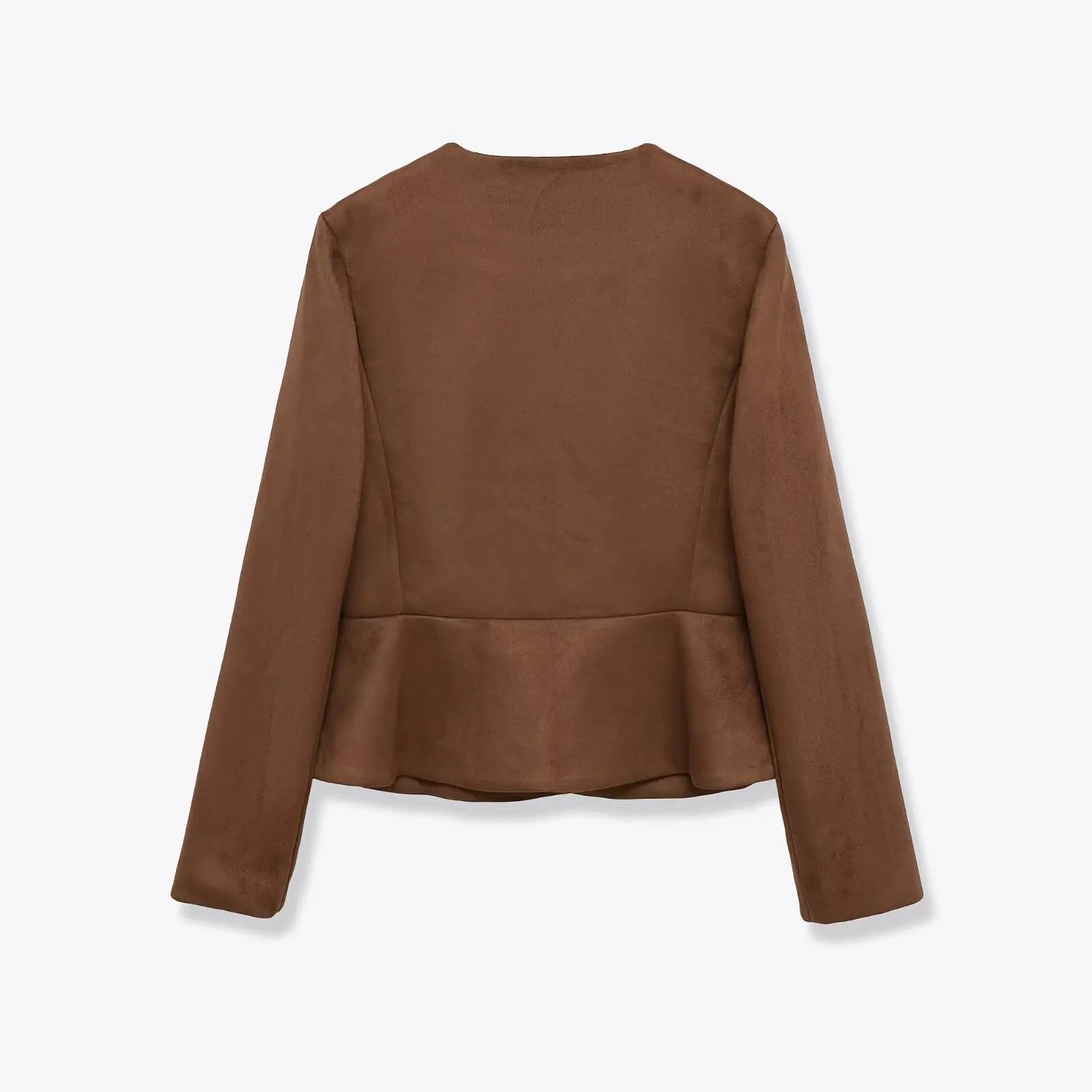 ملابس خارجية نسائية طويلة من الجلد من Faionable Sve Jaet مناسبة للخريف جديدة Sle JNLEAOG 638232 أزرار من ألياف البوليستر Cl...