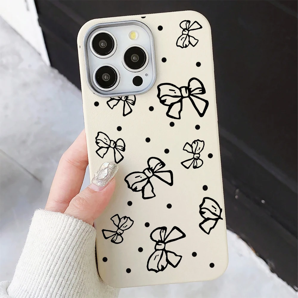 

Hand Drawn Bow Tie Polka Dot Print Phone Case For Redmi 12 13 13C 14C 15C Redmi Note11 Pro Redmi Note 12 13 14 Pro Pro+ Cover