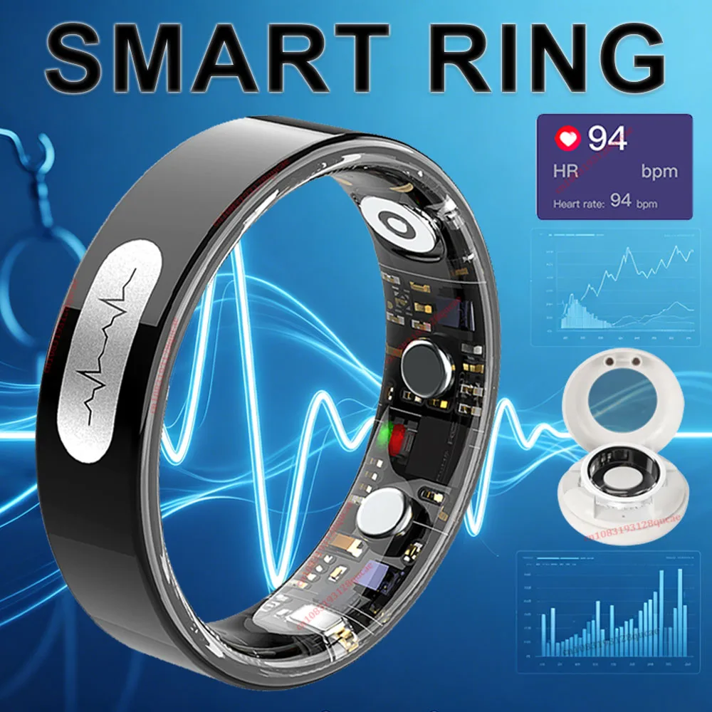 2026 ECG Detection Smart Ring Blood Pressure,Heart Rate,Body Temperature Monitor,Waterproof Multiple Sport Track Men Women Rings