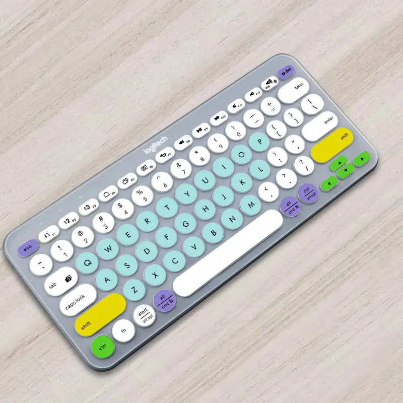 K380 Keyboard Cover For Logitech K380 For Logi Wireless Silicone Protector Skin Case Film TPU Shell English Korean Clear Pink