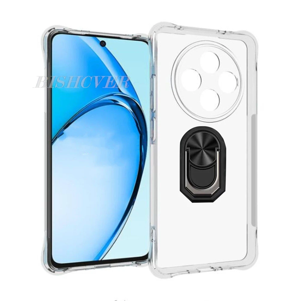 Funda de teléfono con imán para OPPO Reno12 F 4G Reno 12 F FS 5G CPH2637 CPH2687 funda de silicona suave con soporte de anillo