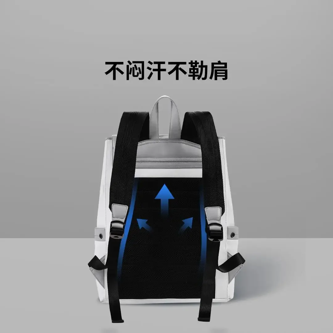 Xiaomi MQ Fashion Backpack PU Leather Large Capacity Handbag Travel Backpack Laptop Bag Commuter Backpack