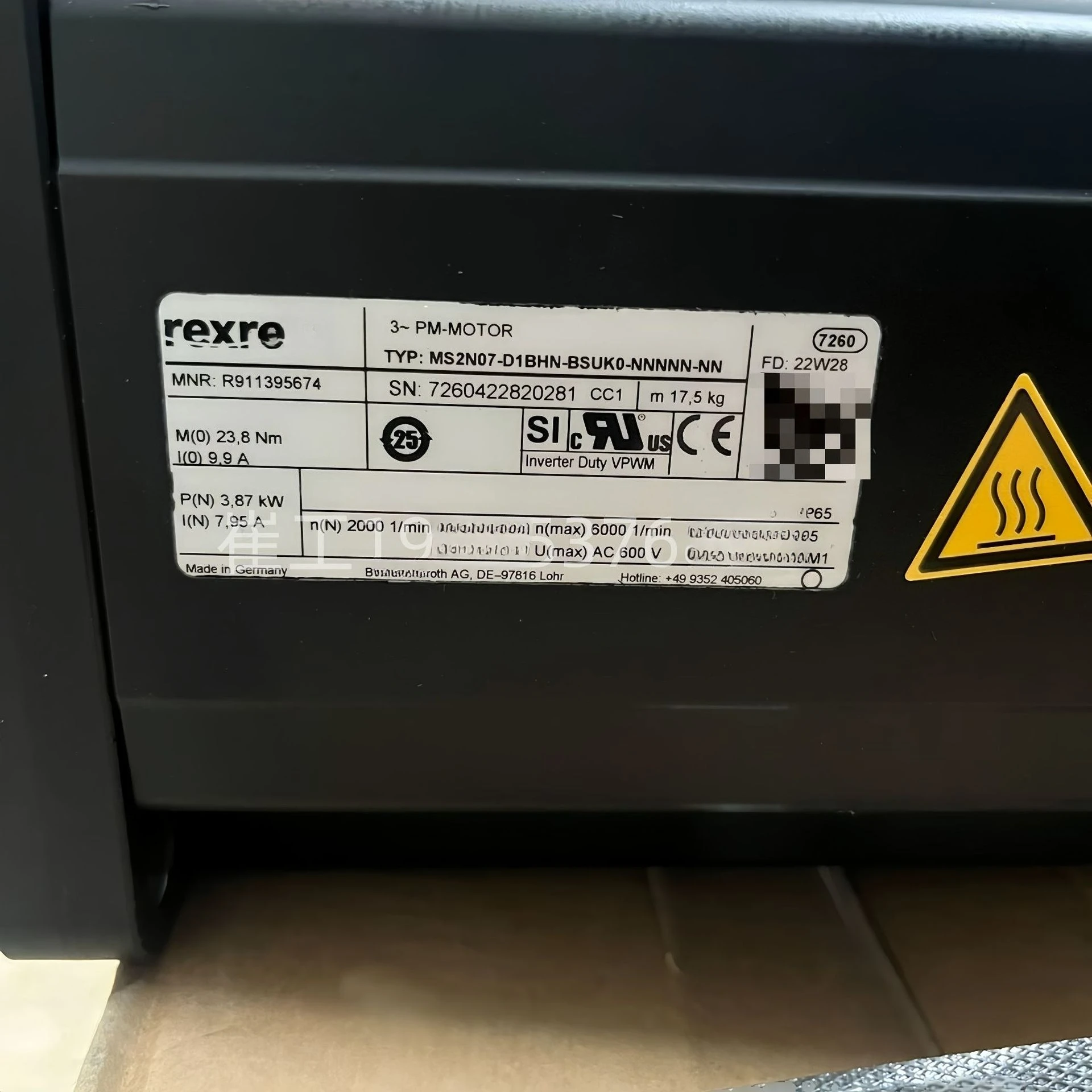 Rexr-oth Servo Motor MSK040B-0600-NN-M1-UP1-NSNN Orig-inal, Spot
