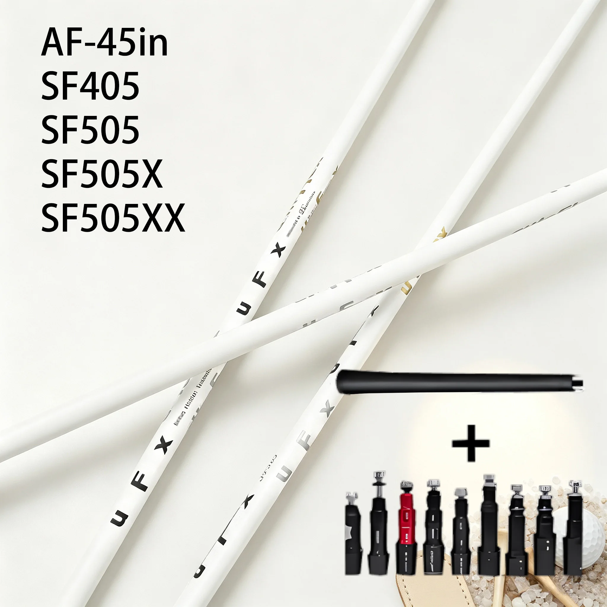 Professional Driver Shaft Upgrade｜Af White Aesthetic Limited Edition 45inch Five-Axis Lightweight High-Rebound Shaft for Stable Ball Control Sf405/Sf505/Sf505X/Sf505Xx Specifications Includes Adapter and Grip