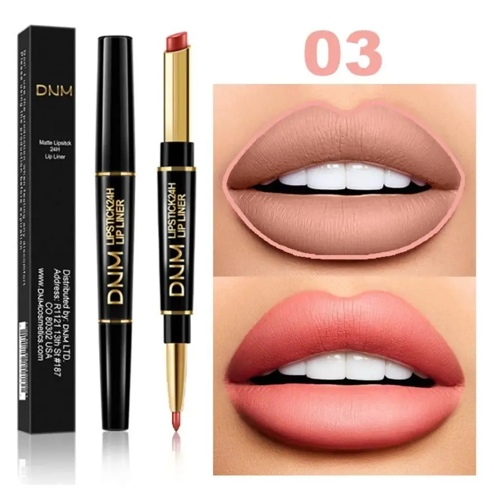 12 Colors Double Ended Matte Lipstick Long Lasting Water Proof Liner Pencil Non Fading Moisturizing Makeup Tool Make Up