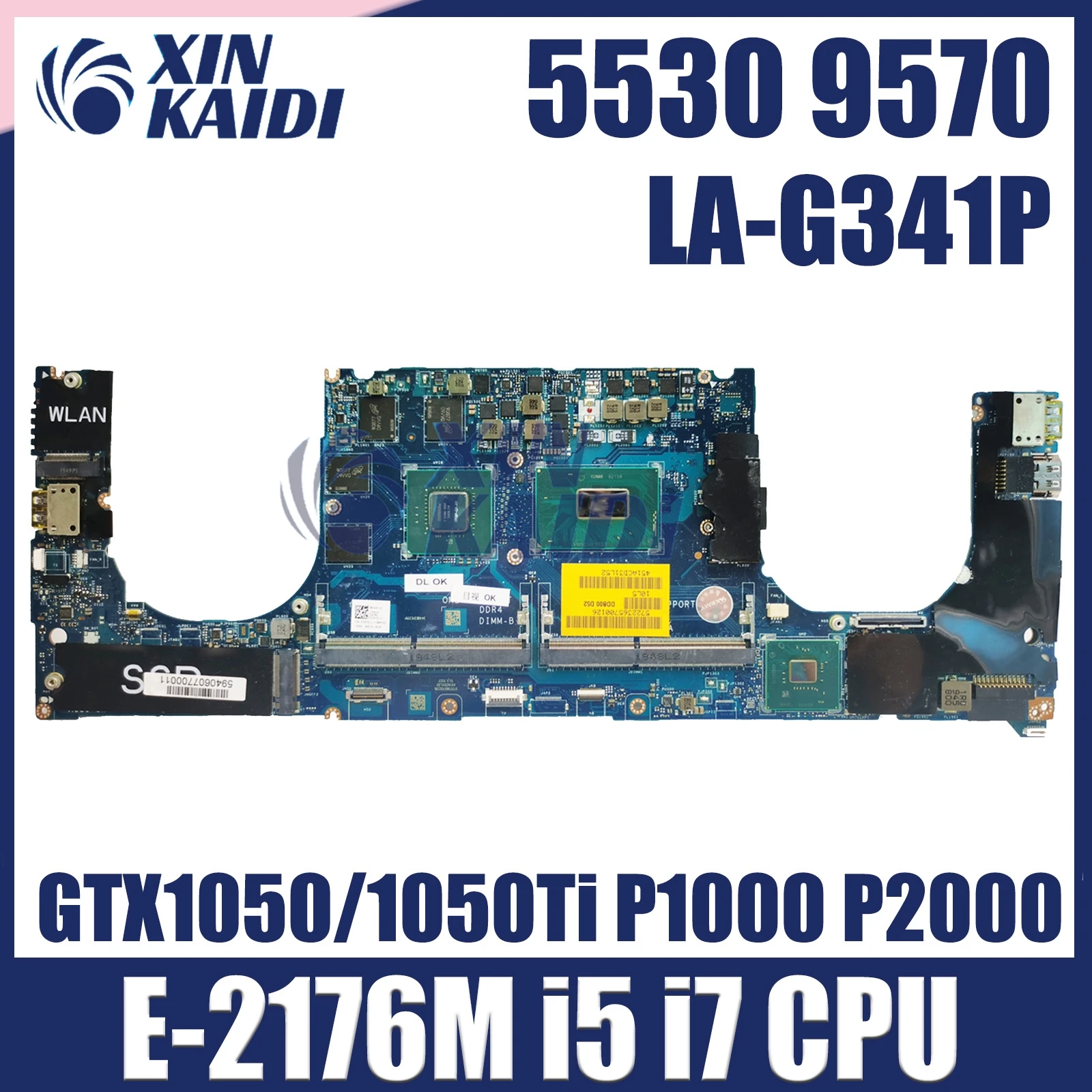 

LA-G341P For Dell Precision 5530 9570 Laptop Motherboard E-2176M i5 i7 8th Gen CPU 1050 1050Ti P1000 P2000 4G 0VDJMX Mainboard