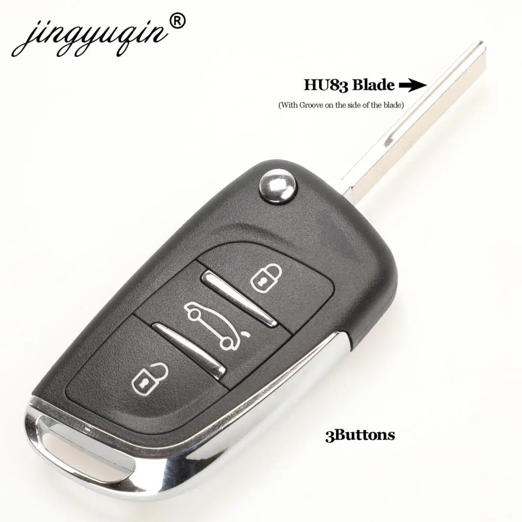 Jingyuqin 2/3B CE0523 VA2/HCA Flip Remote Key Shell Case dla Citroen C2 C4 C5 C6 C8 Berlingo Picasso Peugeot 307 407 607