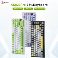 Teclado Mecánico para Juegos Ajazz AK820/AK820PRO, 82 Teclas, Cableado, Bluetooth, Inalámbrico de 2.4GHz, Teclado Gamer con Junta Personalizada para Portátil