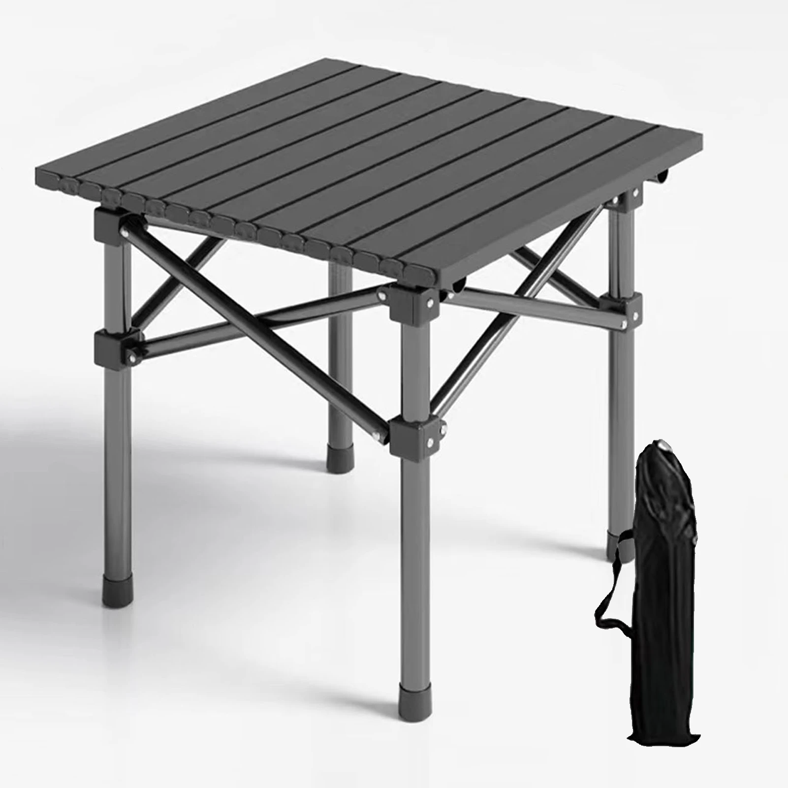 Outdoor Folding Table Heavy Duty Carbon Steel Height Adjustable Lightweight Metal Camping Hiking Backpacking Picnic BBQ Portable