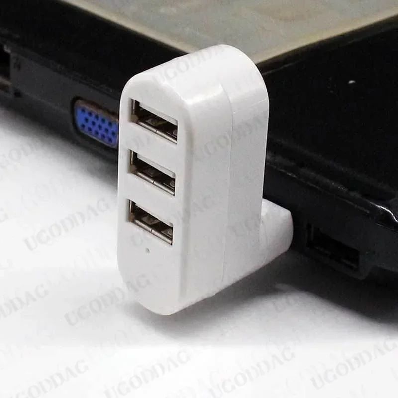 Rotating HUB Splitter 3 Ports USB 2.0 for PC Laptop Notebook Expansion 180 Degree Rotation Splitters Adapter Accessories