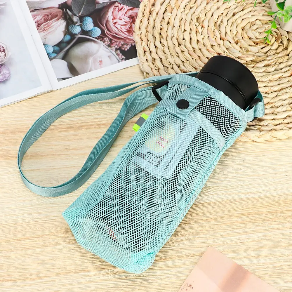 Useful Visible Bag Portable Cup Sleeve Sport Water Bottle Cover Mesh Cup Pouch Mobile Phone Bag