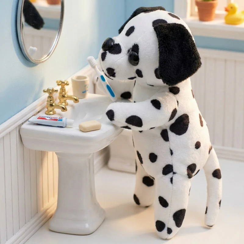 15CM Lovely Small Spotted Dog Plush Stuffed Animals Dog Dalmatian Plush Toy Realistic Puppy Toy