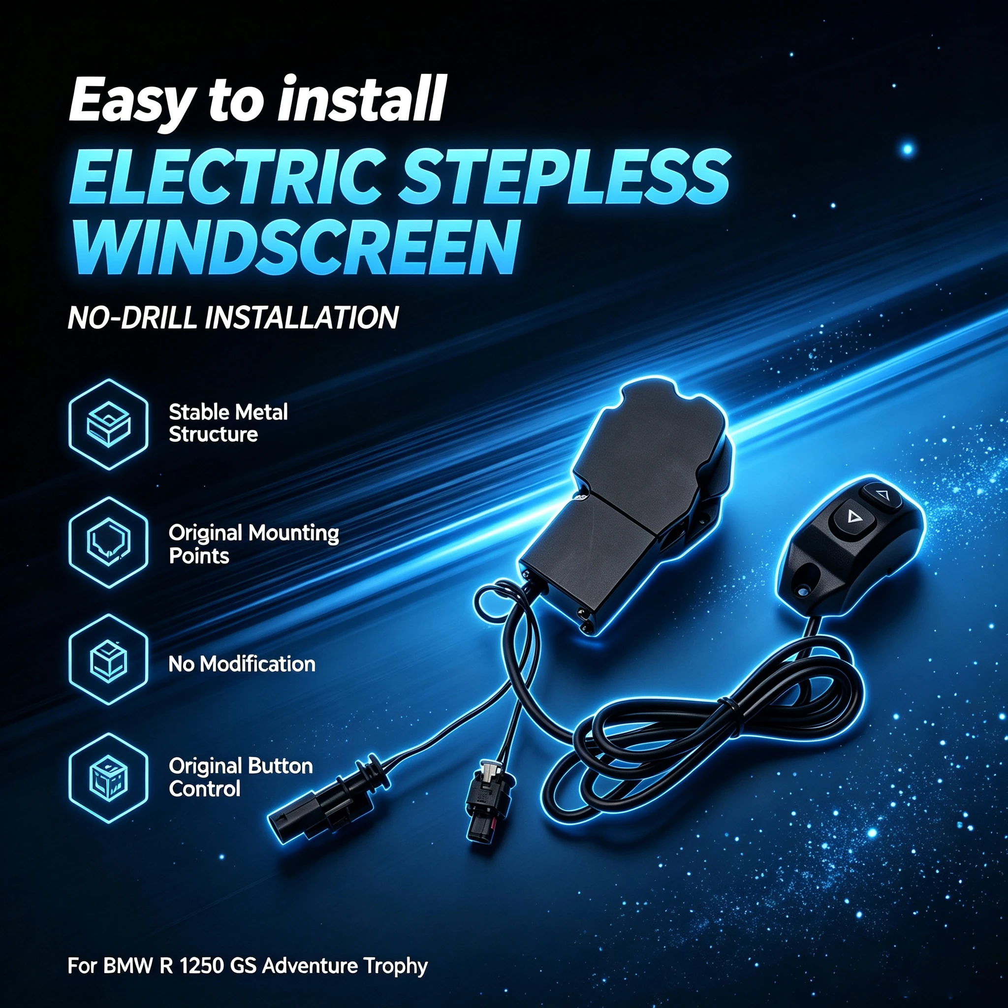 Bouton de commande électrique pour pare-brise de moto, accessoires télécommandés, adapté pour R1200GS LC/ADV R1250GS LC/Adventure