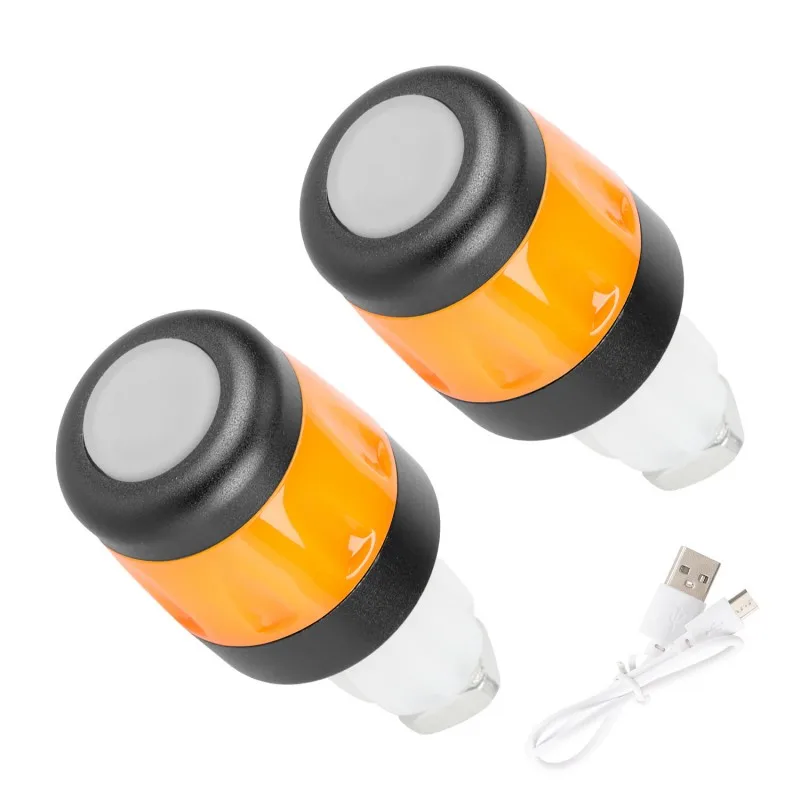 Image of LED-Lenkerleuchten – Warnleuchte für E-Scooter, Mountainbikes, wiederaufladbare Lenkerendstopfen, wasserdichte Blinker