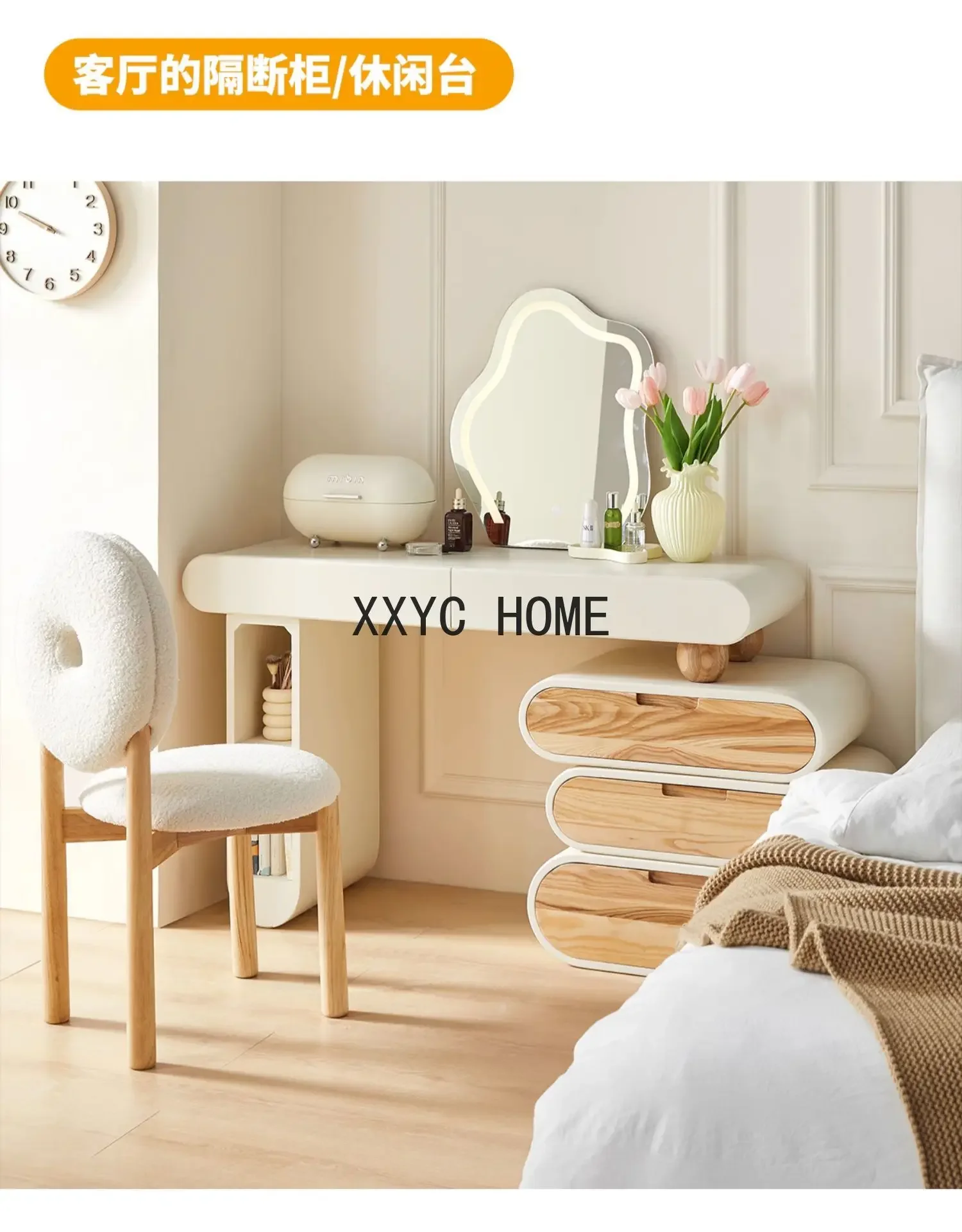 Quarto e casa de madeira maciça maquiagem mesa cômoda simples e moderna cabeceira cômoda mesa móveis integrados