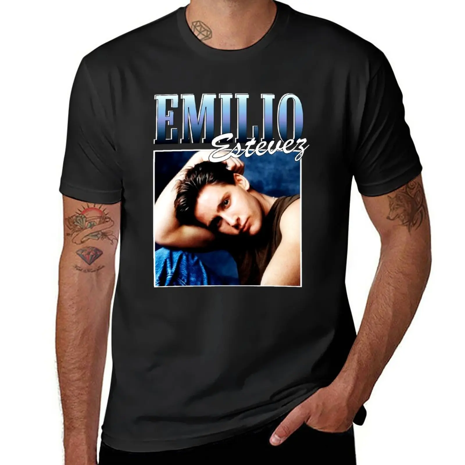 Emilio-Estevez-Brat-Pack T-Shirt Short sleeve vintage t shirt shirts graphic tees mens t shirts pack