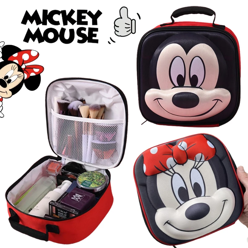 Disney Mickey Minnie Mouse Cosmetic Bag Cartoon Makeup Bag Women Large Capacity Toiletries Organizer Beauty Case Medicine Chest