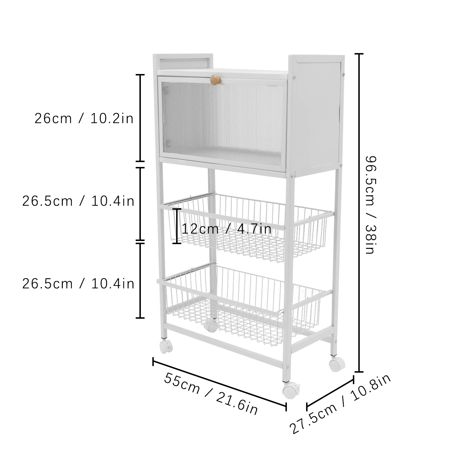 CNCEST 4-Tier Kitchen Baker's Rack Bread Rack Coffee Bar Station Microwave Oven Stand Utility Storage Cabinet