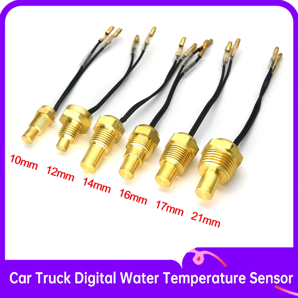 1PC 12V/24V Car Truck Digital Water Temperature Sensor 50K Head Plug 10MM 14MM 16MM 17MM 21MM 1/8NPT 3/8NPT Water Temp Sensor