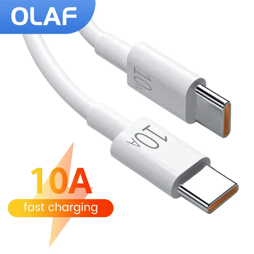 Olaf USB C To USB C Cable Fast Charging 10A Type C To C Data Cable For iphone 15 Samsung Huawei XIaomi Phone Fast Charge Wire