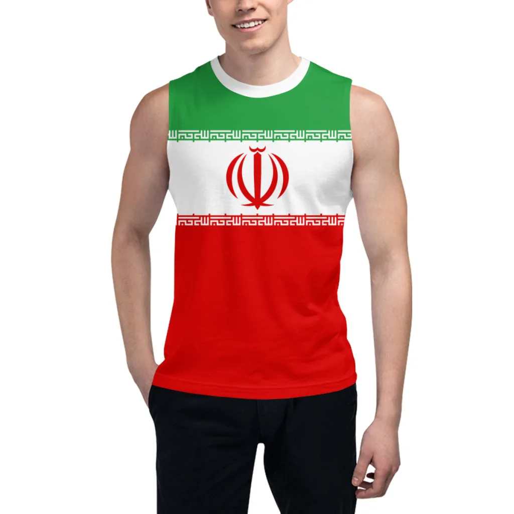

Sleeveless T-shirt Iran Flag 3D Men's Boys Tshirt Gyms Tank Tops Fitness Joggers Basketball Training Vest