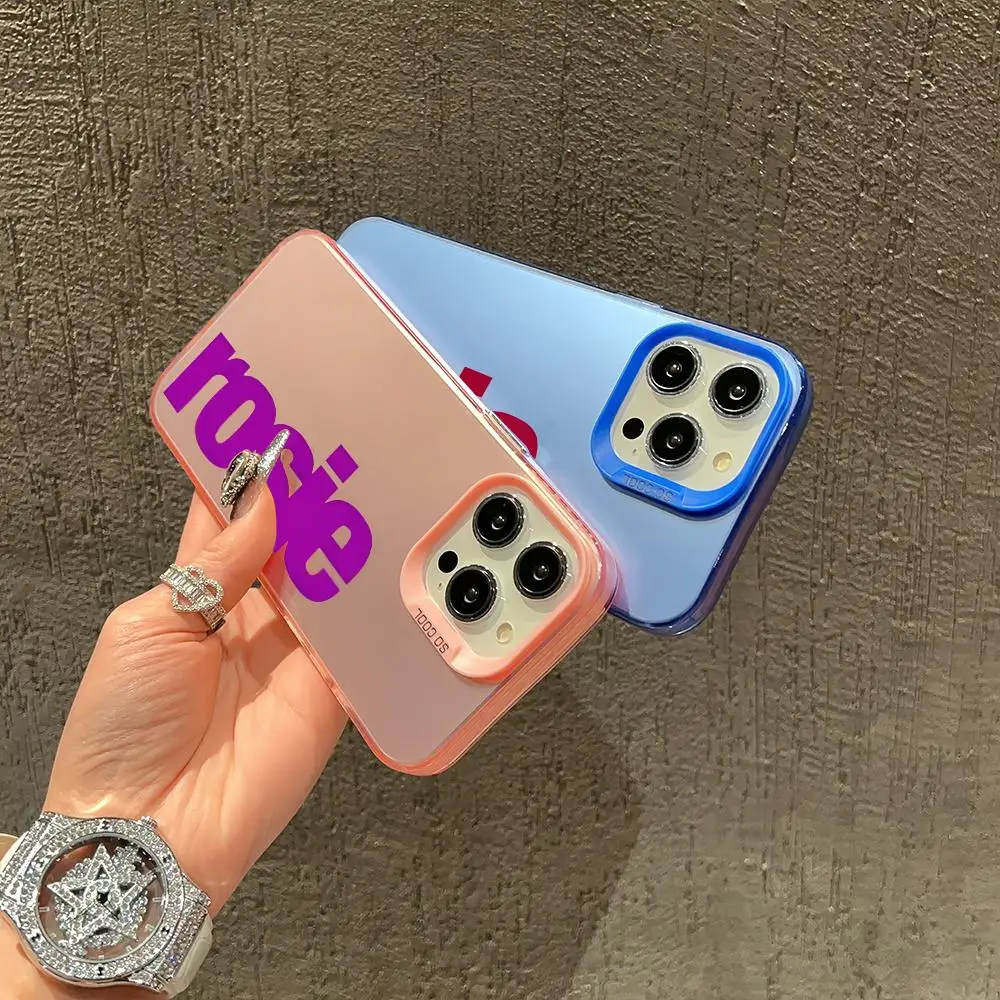 حافظة هاتف روزي إنجليزية بسيطة لهاتف آيفون 11 12 13 14 15 16 17 air Pro Max 16E X XS XR SE2 غطاء فضي IMD مطلي بالكهرباء