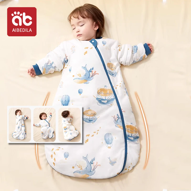 AIBEDILA Baby Sleeping Bag Cartoon Children Pajamas Infantil Stuff Cotton Toddler Sack Kids Sleepwear Bedding Jumpsuit