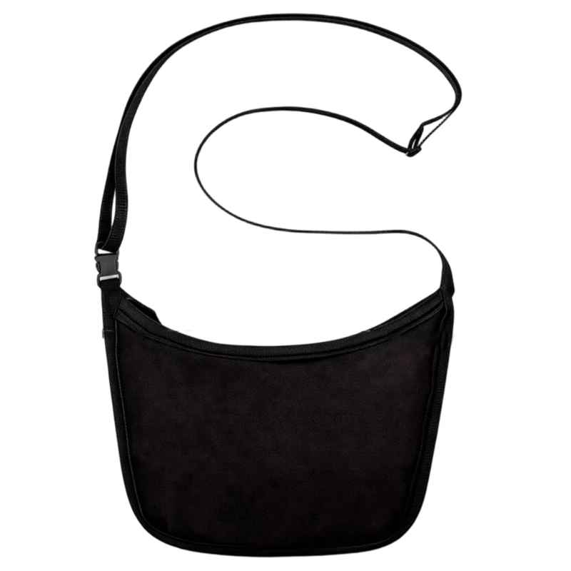 Small Shoulder Carry Bag with Top Closure Access, Long Crossbody Band, Black Daily Item Storage Bag for Travel and Regular JOMD