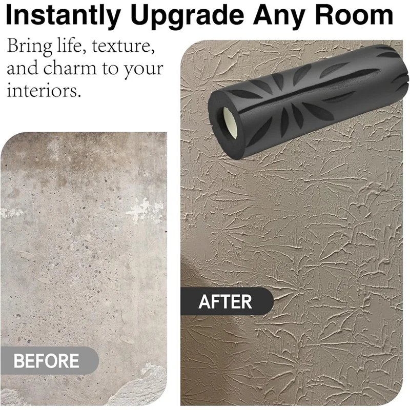 

【A87T】Валка для гипсокартона с текстурой, валики для краски для создания декоративных текстуров на потолках и стенх, Текстурированный валик для рисования для сухой гипсокартона