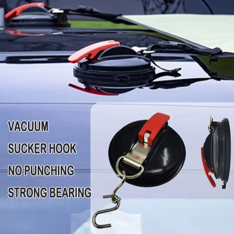 Vacuum Suction Cup Anchor with Fixed Hook Suction Cup Hook for Heavy-Duty Car Watch Strap Suitable for Car Bathroom