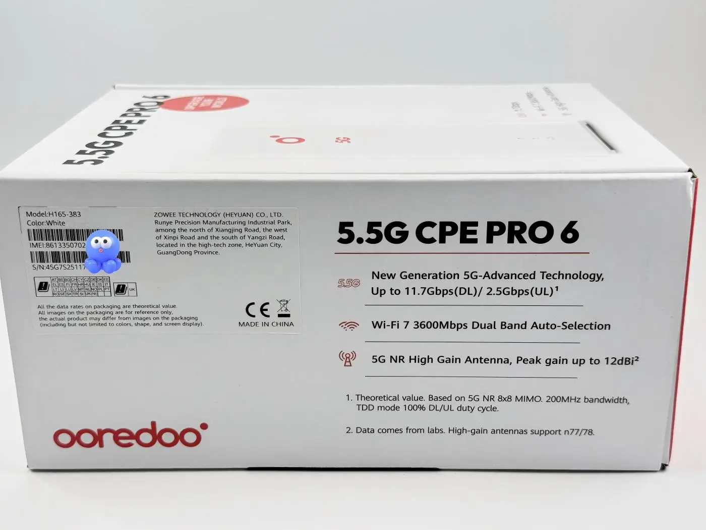 Unlocked Brand new Brovi 5G CPE 6 WiFi 7 Router H165-383 Indoor Router Up to 11.7Gbps Download