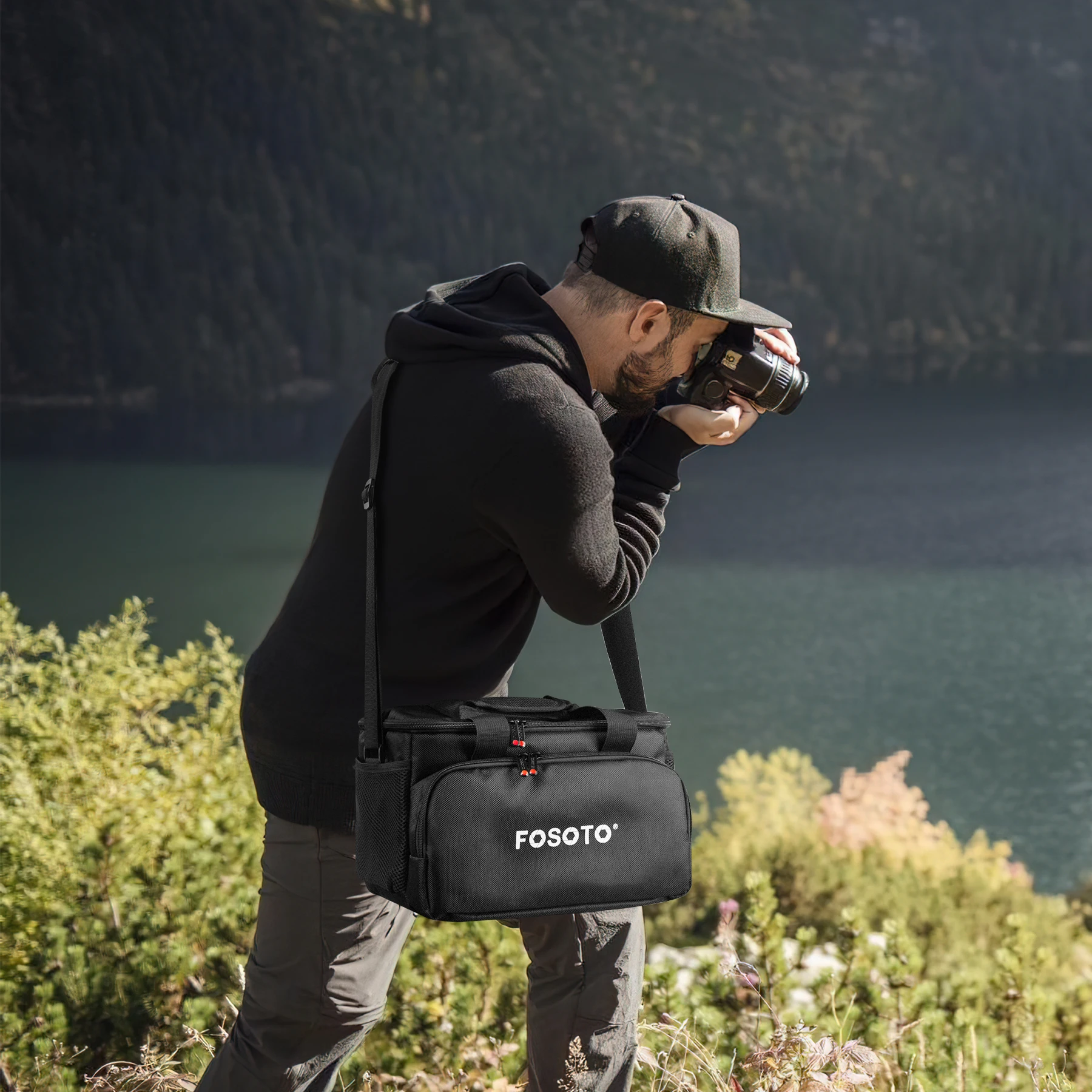 Fosoto Portable Professional Camera Bag Carrying Shoulder Bags for Canon Accessories Sony a6000  a7 iii Nikon Instax Powershot