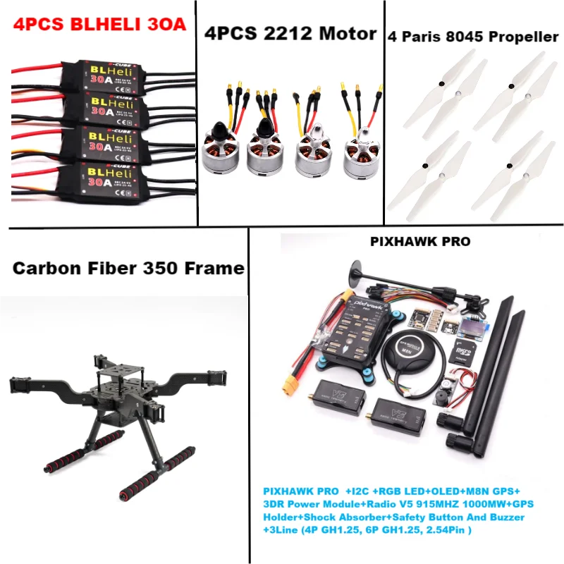 PRO M8N/M9N/M10 Open source new smart drone FLY350 300 380 450MM quadrotor upturned rack BLHELI 30A ESC 2212 motor