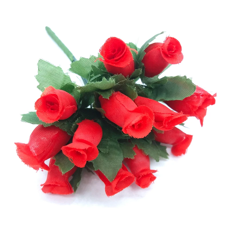 Mini Pink Buttons Red Color Object Decoration Souvenir Party Crafts Artificial Flowers Buque