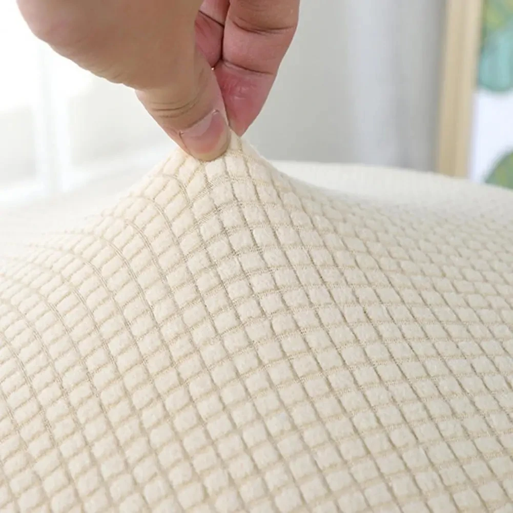 1 قطعة شكل دائري غطاء مسند القدم غطاء مقعد تغطي وسادة كرسي البوليستر مطاطا تحقق العثماني يغطي غرفة المعيشة غطاء كرسي #3