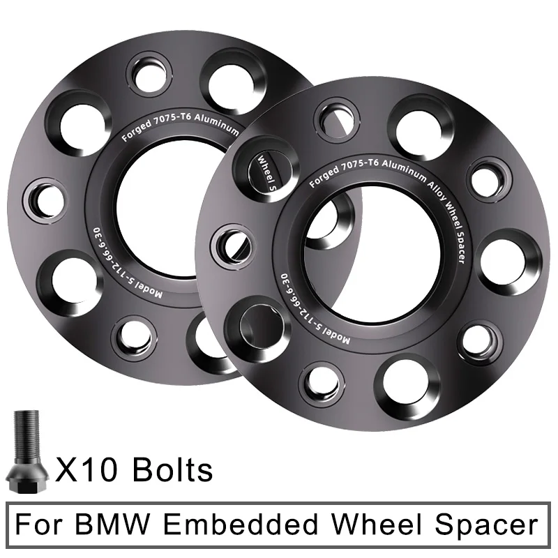 2pcs 5x112 CB 66.6mm M14*1.25 For BMW X5 M 2019-2024 Flange Plate T6-7075 Wheel Spacers Aluminum Hub Widened Adapter