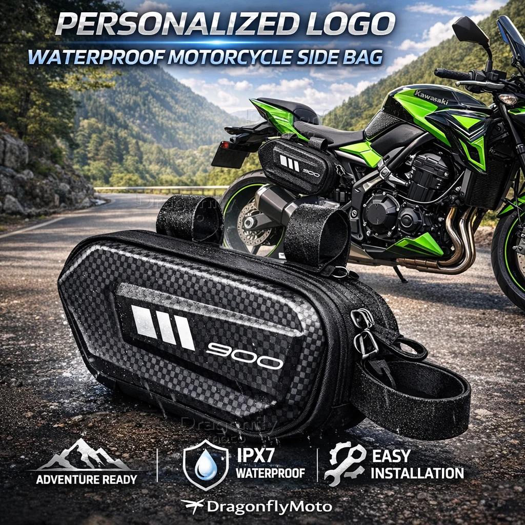 

Для мотоцикла KAWASAKI Z900 2017-2026 (2025, 2024, 2023, 2022) — Боковая сумка с индивидуальным логотипом, водонепроницаемая, жесткий корпус, седельная сумка