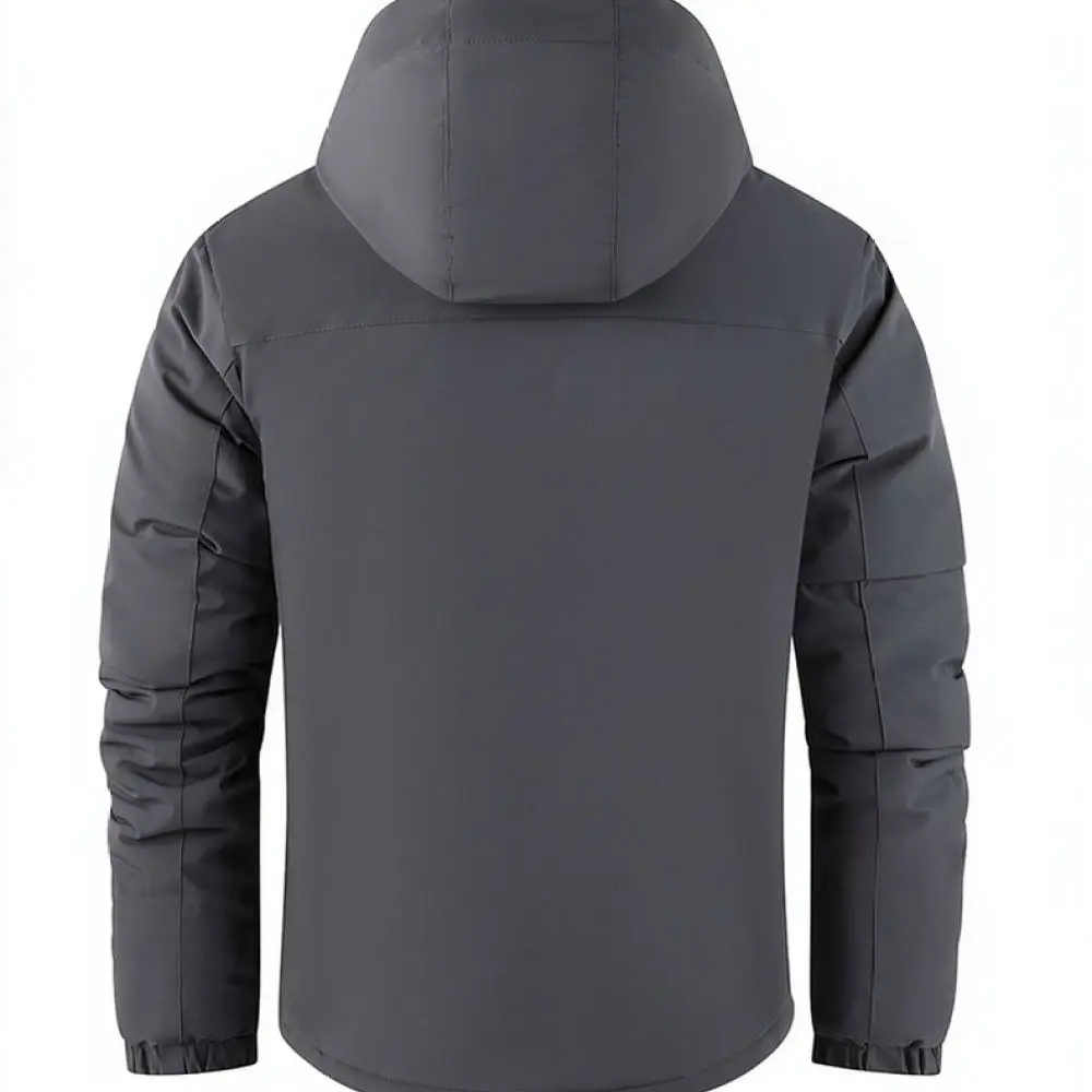 Outdoor Windproof Cotton Padded Jacket Mens Winter Warm Hooded Parka Casual Lightweight Quilted Coat Thermal Outerwear