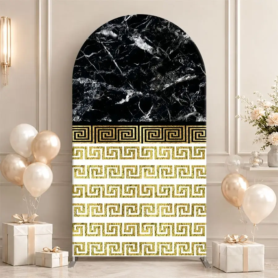Greek Key Pattern Arch Backdrop Cover Party Backdrop Fabric Cover Birthday Party Baby Shower  Photo Boothl Background Decoration