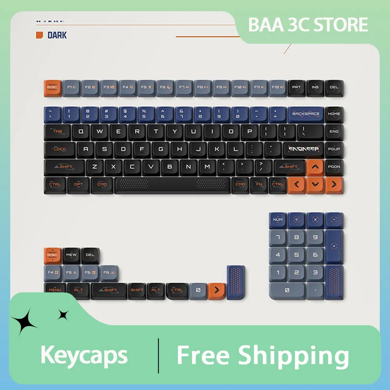 NuPhy Space Engineer NSA Keycaps PBT Thermal Sublimation Mechanical Keyboard Cap Customized Gaming Keyboards Accessory