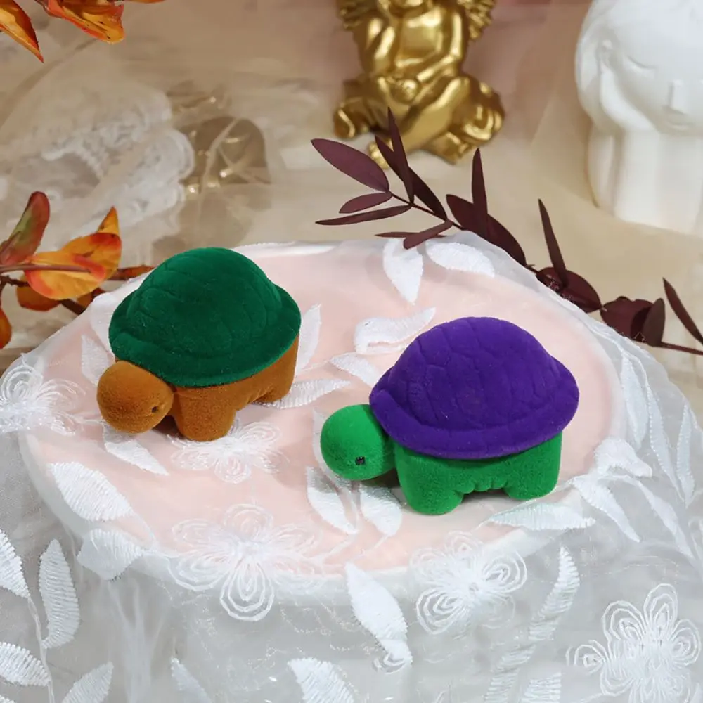 Cute Romantic Animals Cat Lover Cartoon Gift Boxes Storage Case Velvet Ring Box Jewelry Display