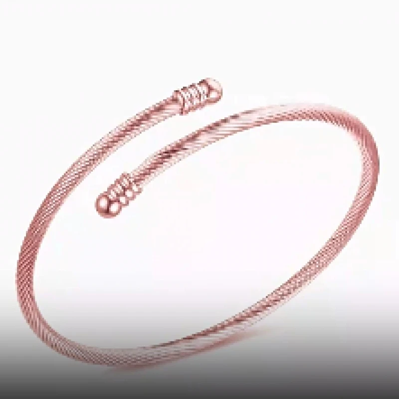 Fashionable And Exquisite New Style Wire Rope Shape Simple Open Stainless Steel Bracelet For Temperament Men And Women Jewelry