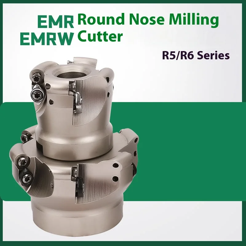 

EMR 6R50-22-4T Round Nose CNC Face Milling Cutter 6R63-22-4T EMRW 6R80-27-6T TRS Milling Holder for RPMT1204 RPM Carbide Inserts