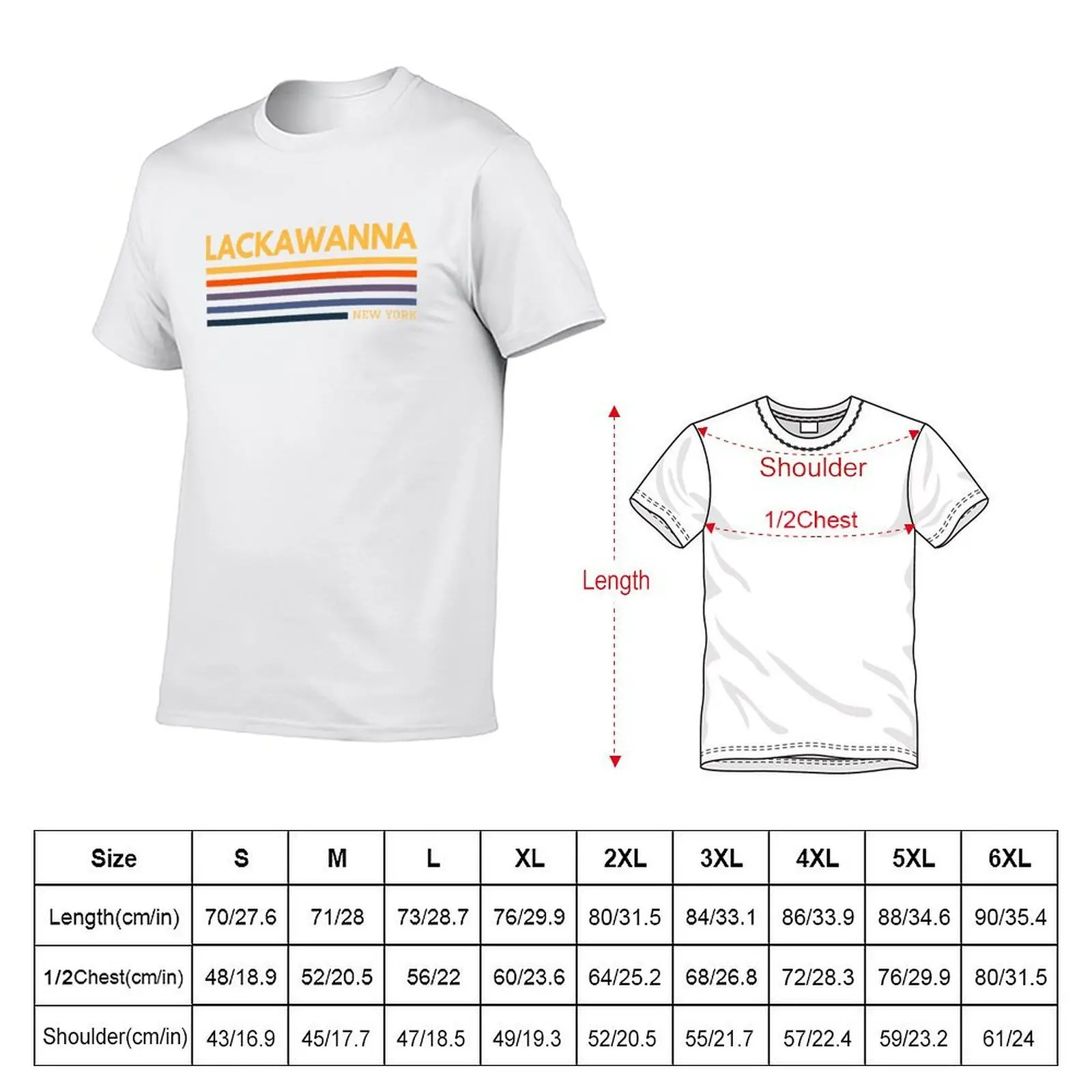 Lackawanna New York T-Shirt t shirt for man 100 percent cotton t shirts for man graphic funny T-Shirt
