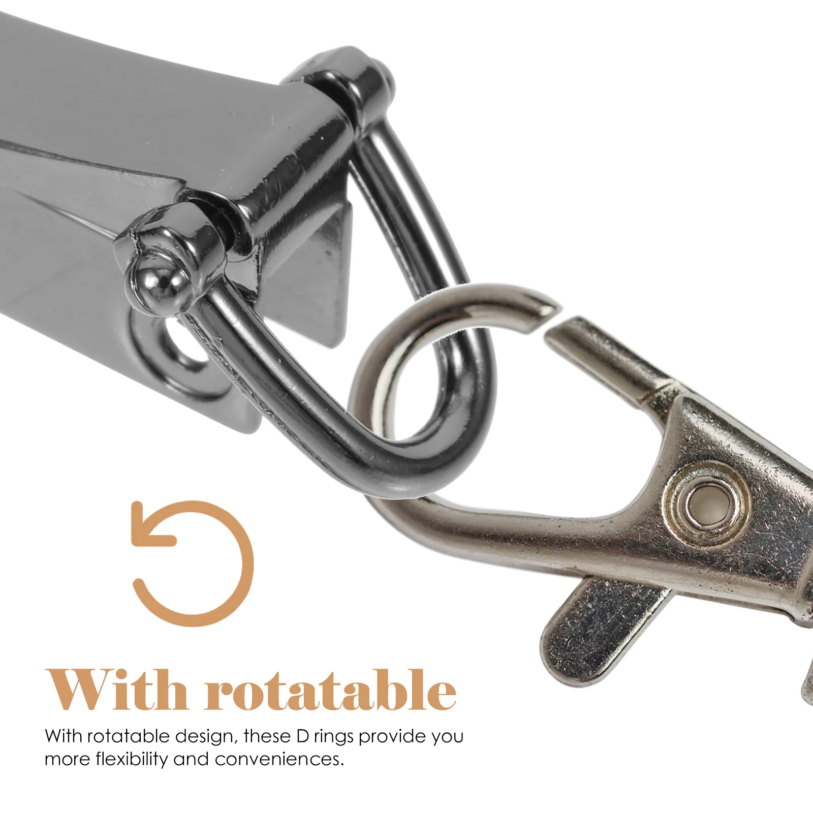 

8Pcs Metal D Rings Swivel Design for Luggage Backpack Pet Leash DIY Craft Projects Bag Making Renovation Hardware