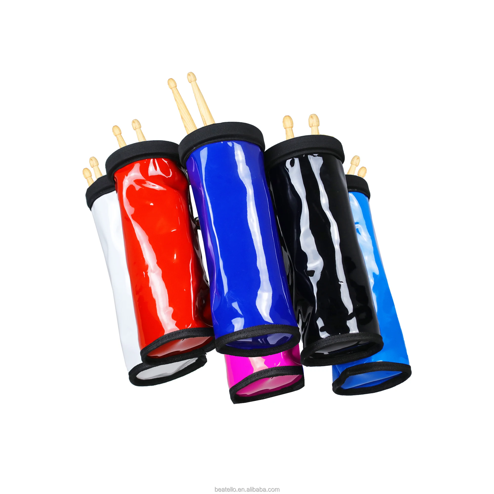

Drumstick bag with 5A drumstick, 6-color universal clip on drumstick holder, colored leather